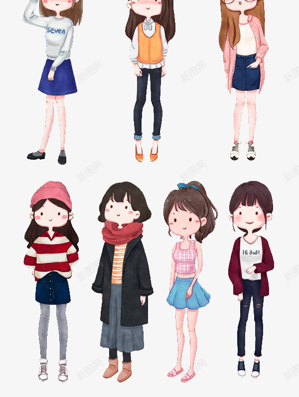 可爱卡通手绘女孩合集psd免抠素材_88icon https://88icon.com PNG 卡通女孩 可爱女孩 女孩合集 手绘女孩