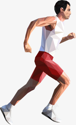 多边形人物设计几何奔跑的男性人物高清图片
