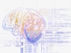 数字加密创意大脑数字科技背景高清图片