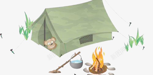野营场景卡通png免抠素材_88icon https://88icon.com 休闲娱乐 卡通 篝火 野营