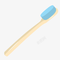 硅胶儿童牙刷蓝色儿童牙刷插画矢量图高清图片