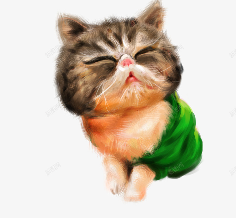 手绘小猫咪png免抠素材_88icon https://88icon.com 动物 可爱 小猫咪素材 表情