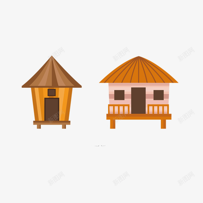 卡通高脚楼png免抠素材_88icon https://88icon.com 傣族 森林小屋 海边小屋 高脚楼