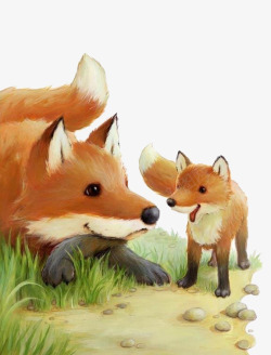 小狐狸与妈妈素材