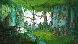 卡通森林背景图案素材
