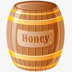 一桶蜂蜜插画矢量图素材