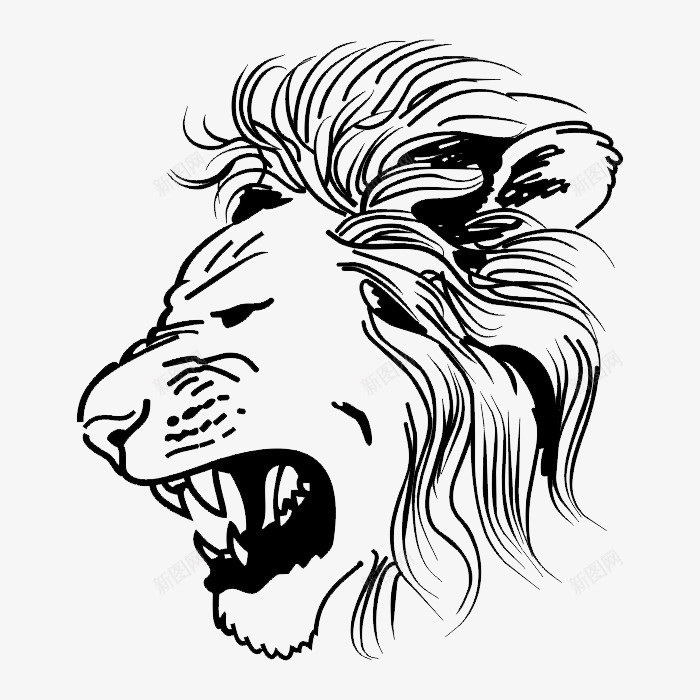 黑白动物线描png免抠素材_88icon https://88icon.com 素材合集 纹身图案 黑白动物线描