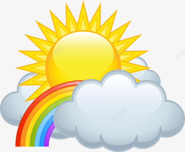 太阳彩虹和云朵png免抠素材_88icon https://88icon.com 云朵 卡通云朵 卡通太阳 太阳 彩虹