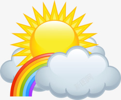 太阳彩虹和云朵素材