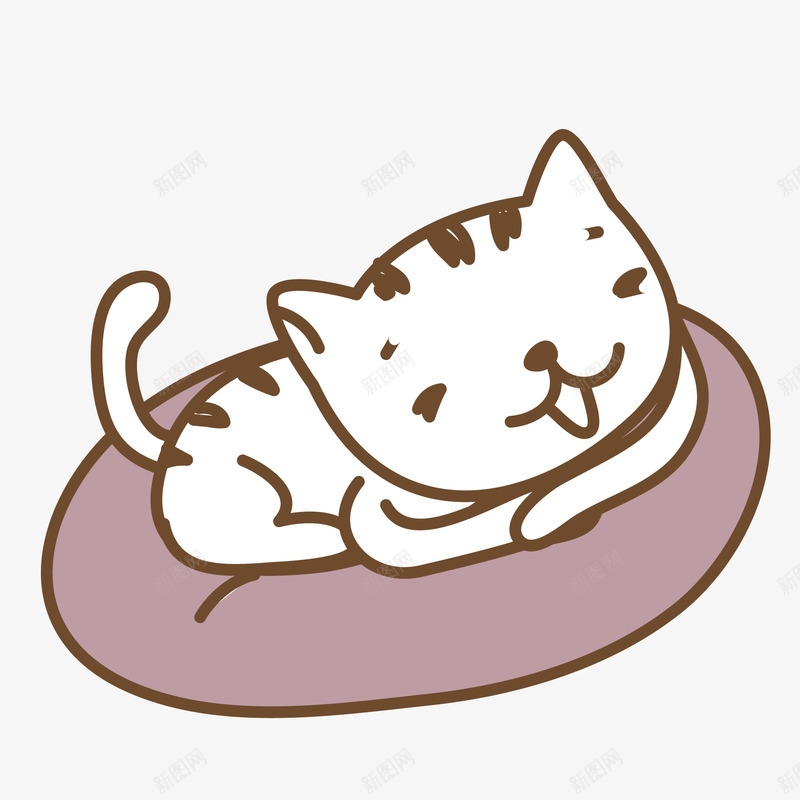 卡通睡觉的小猫咪png免抠素材_88icon https://88icon.com 动物设计 卡通 国际睡眠日 宠物猫 手绘 睡觉 躺被窝里的卡通猫