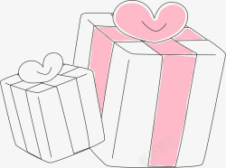节日素描粉色礼盒高清图片