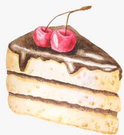 手绘水彩风甜品食物蛋糕素材