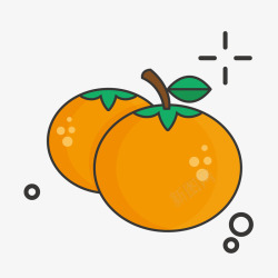 黄色的橘子黄色手绘橘子元素矢量图高清图片