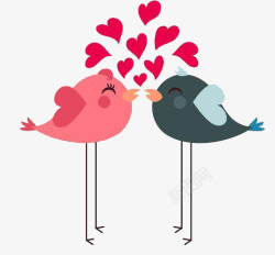 卡通爱情鸟素材