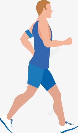 马拉松慢跑的男人插画素材