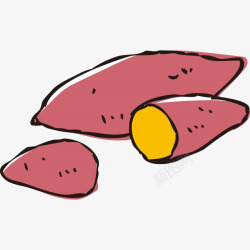 甘薯卡通手绘美味烤红薯插画高清图片