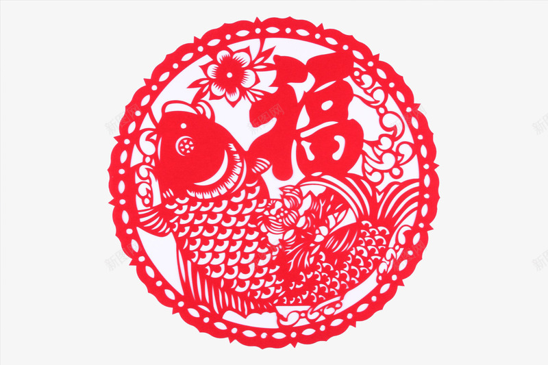 中国风红色鱼剪纸图png免抠素材_88icon https://88icon.com 中国风 剪纸 卡通手绘 民间艺术 水彩 福艺术字 红色 鱼儿