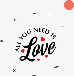 情人节爱情艺术字海报矢量图素材