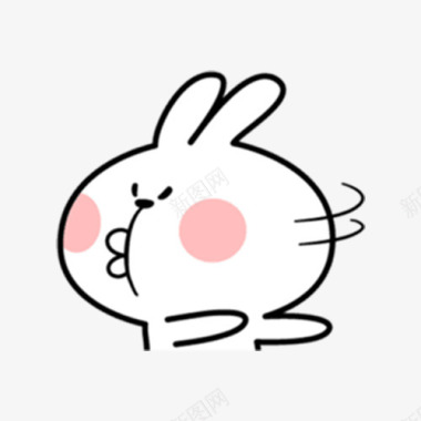 中国风卡通手绘人物迷你兔子图标图标