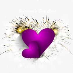 紫色爱心情人节矢量图素材