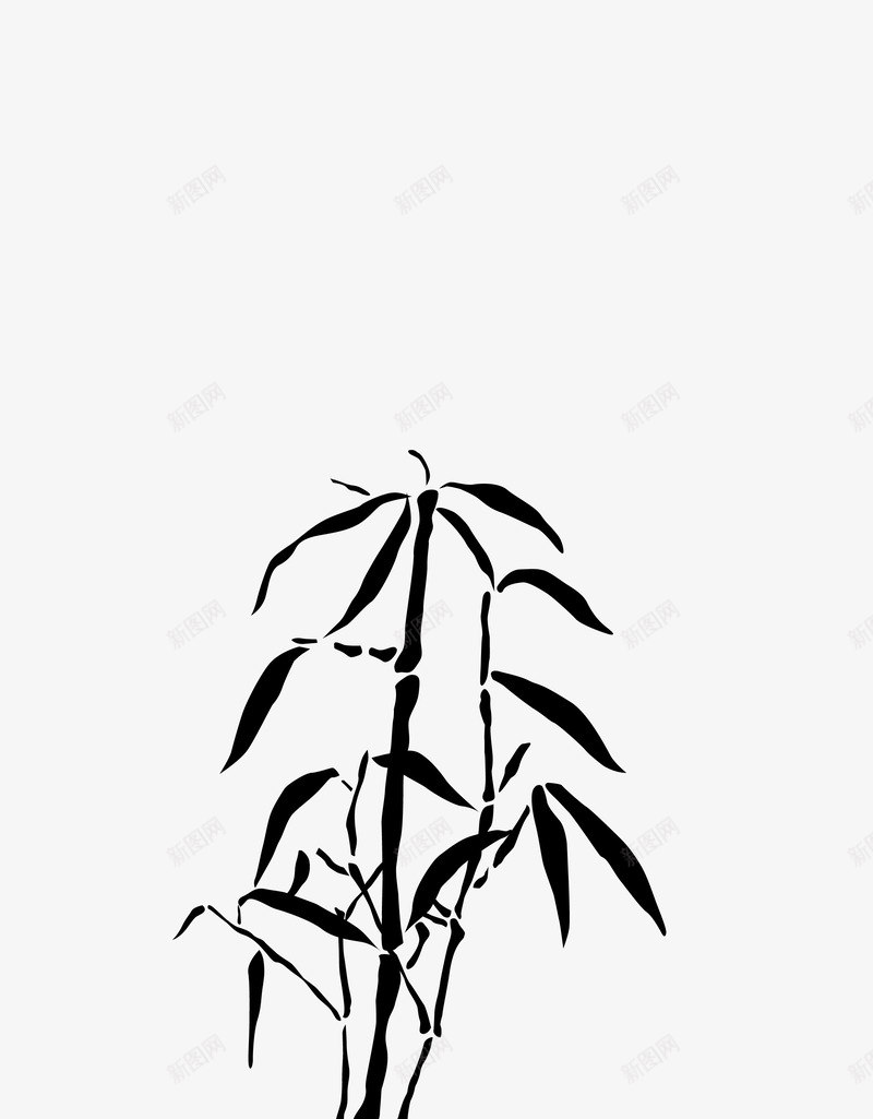 竹子竹叶水墨画中国画png图片免费下载-素材qrsartma-88ICON