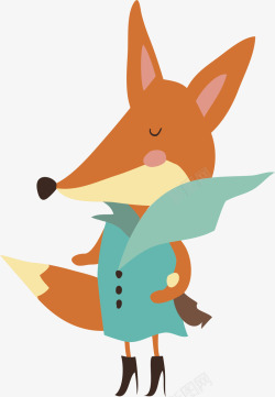 狐狸森林动物卡通插画矢量图素材