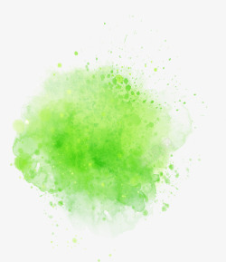 绿色泼墨造型水彩艺术素材