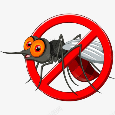 插画设计卡通禁止蚊子图标图标