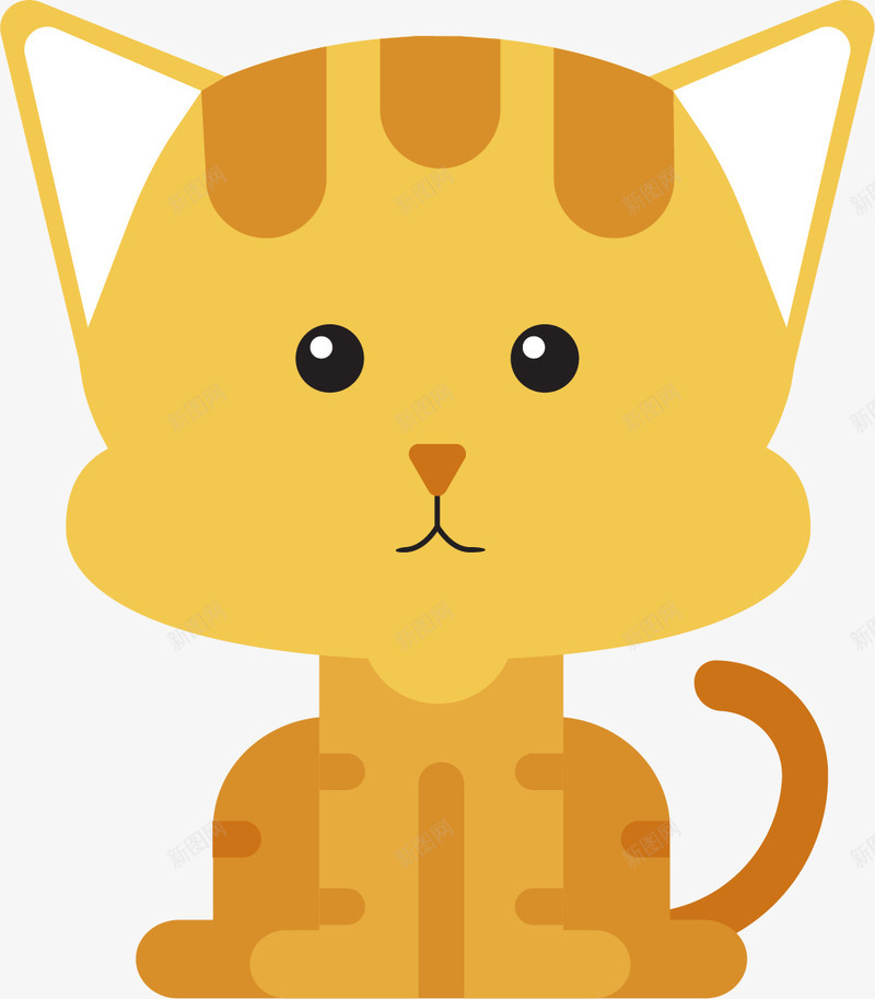 黄色猫咪矢量图ai免抠素材_88icon https://88icon.com 卡通猫咪 小猫 猫咪 猫咪手绘 猫咪简笔画 简笔猫咪 黄色 矢量图