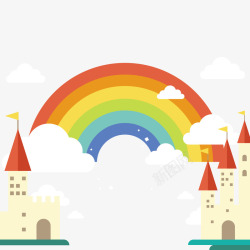 彩色魔法世界城堡素材
