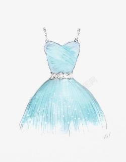 浅蓝色裙子蓝色长裙高清图片