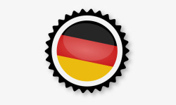 德国国旗锯齿贴纸素材