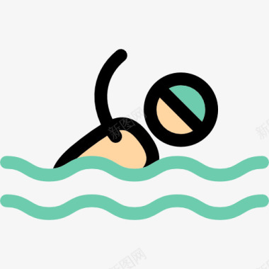 游泳的小狗游泳图标图标
