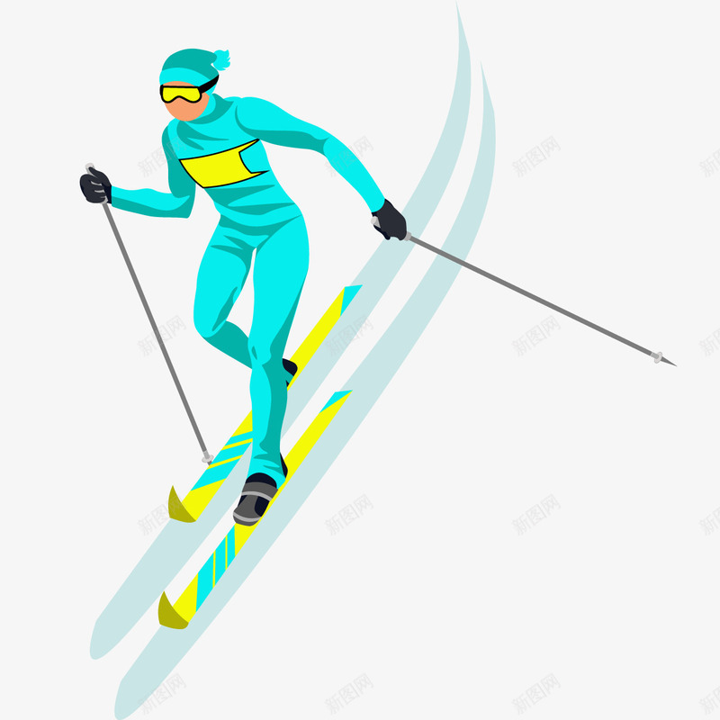手绘卡通人物健身运动员png免抠素材_88icon https://88icon.com 健身运动员 卡通人物 卡通滑雪 双板滑雪 滑雪比赛 运动