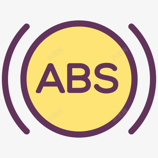 ABS报警制动器服务标志信号警png免抠素材_88icon https://88icon.com ABS Abs alarm brakes service sign signal warning 信号 制动器 报警 服务 标志 警告