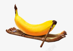 香蕉竹筏装饰图案素材