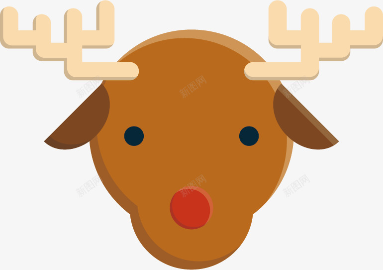 圣诞麋鹿头像贴纸矢量图ai免抠素材_88icon https://88icon.com 卡通 圣诞 圣诞节 彩色 扁平 节日 鹿 矢量图