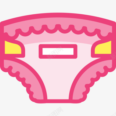 线稿粉色手绘纸尿裤元素矢量图图标图标