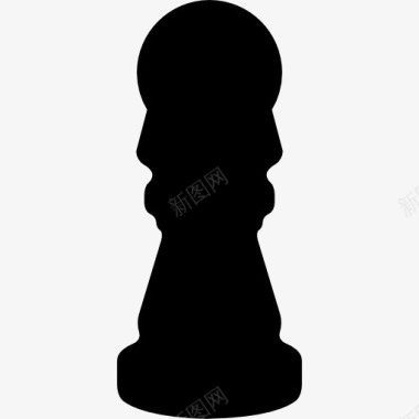 国际象棋棋子的黑色形状的侧视图图标图标