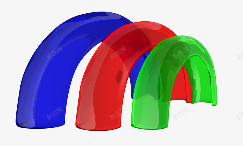 三个颜色立体弧形png免抠素材_88icon https://88icon.com png元素 三个颜色 半圆弧 圆弧 立体