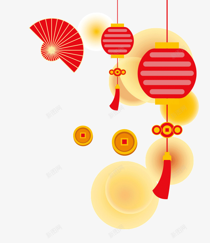 卡通中国风传统新年背景装饰png免抠素材_88icon https://88icon.com 中国风 传统新春古典装饰 卡通手绘 折扇灯笼背景装饰 新年传统装饰 新春背景装饰