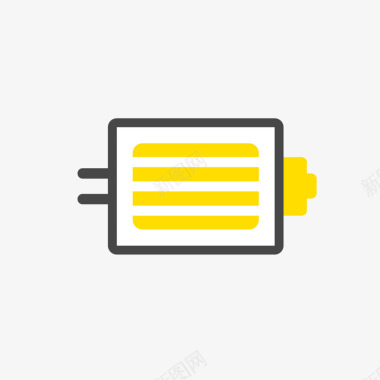 黄色手绘充电器元素图标图标