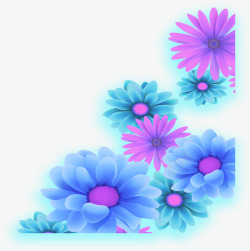 卡通手绘创意颜色花朵效果素材