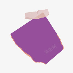 紫色残缺贴纸透明胶带素材
