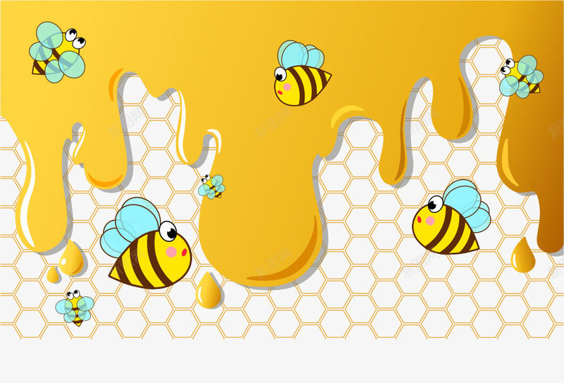 卡通手绘黄色蜂蜜小蜜蜂png免抠素材_88icon https://88icon.com 卡通的动物 可爱的小蜜蜂 手绘的小蜜蜂 黄色 黄色的蜂蜜