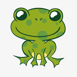 绿色手绘青蛙元素矢量图素材