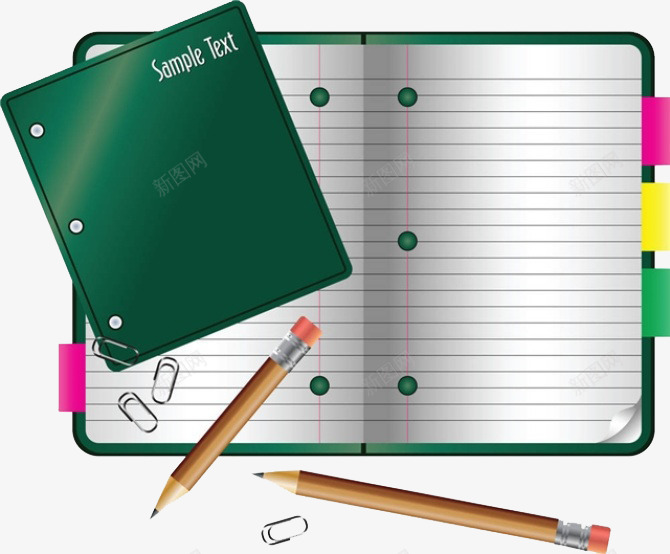 绿色卡通皮质笔记本png免抠素材_88icon https://88icon.com 写字本 办公用具 卡通 文具 用品 皮质笔记本 绿色 铅笔