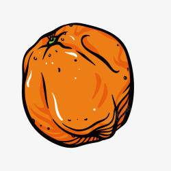 橙色手绘线稿橙子卡通插画矢量图素材