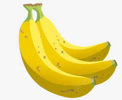 卡通手绘水果三个香蕉素材