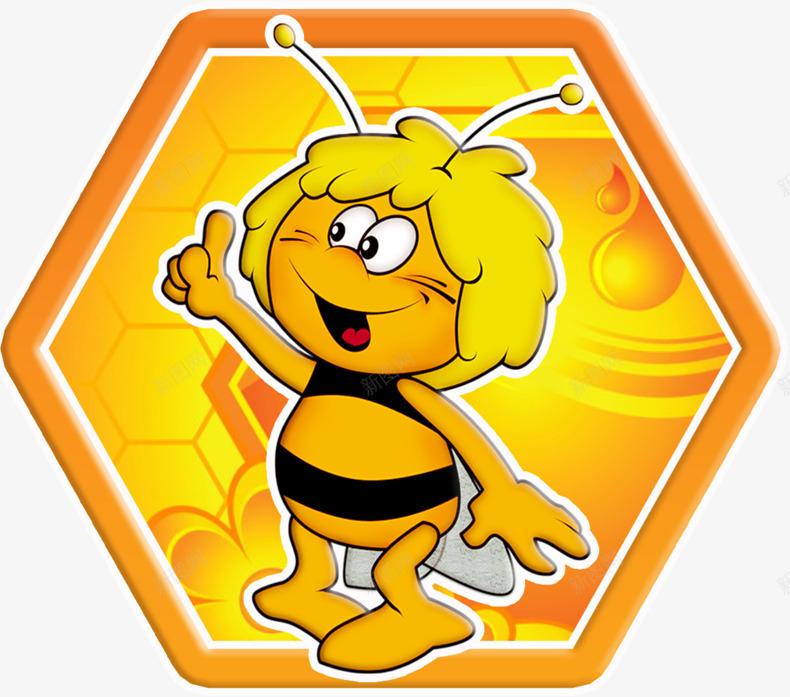 卡通小蜜蜂和蜂蜜png免抠素材_88icon https://88icon.com 儿童 勤劳的小蜜蜂 卡通 小精灵 童话 蜜蜂